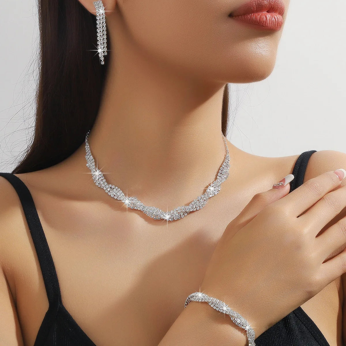 Rhinestone Crystal Bridal Jewelry Set