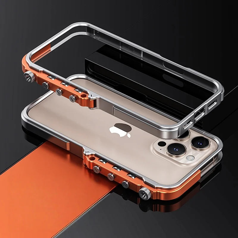 Phone case with Aluminum Frame and Metal protection Cover, Suitable for iPhone