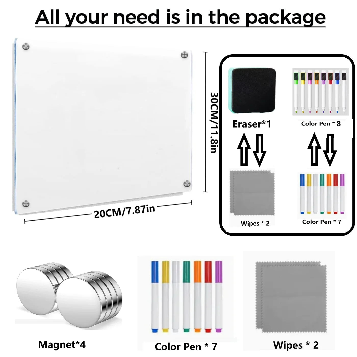 Magnetic Fridge Memo Planner Board