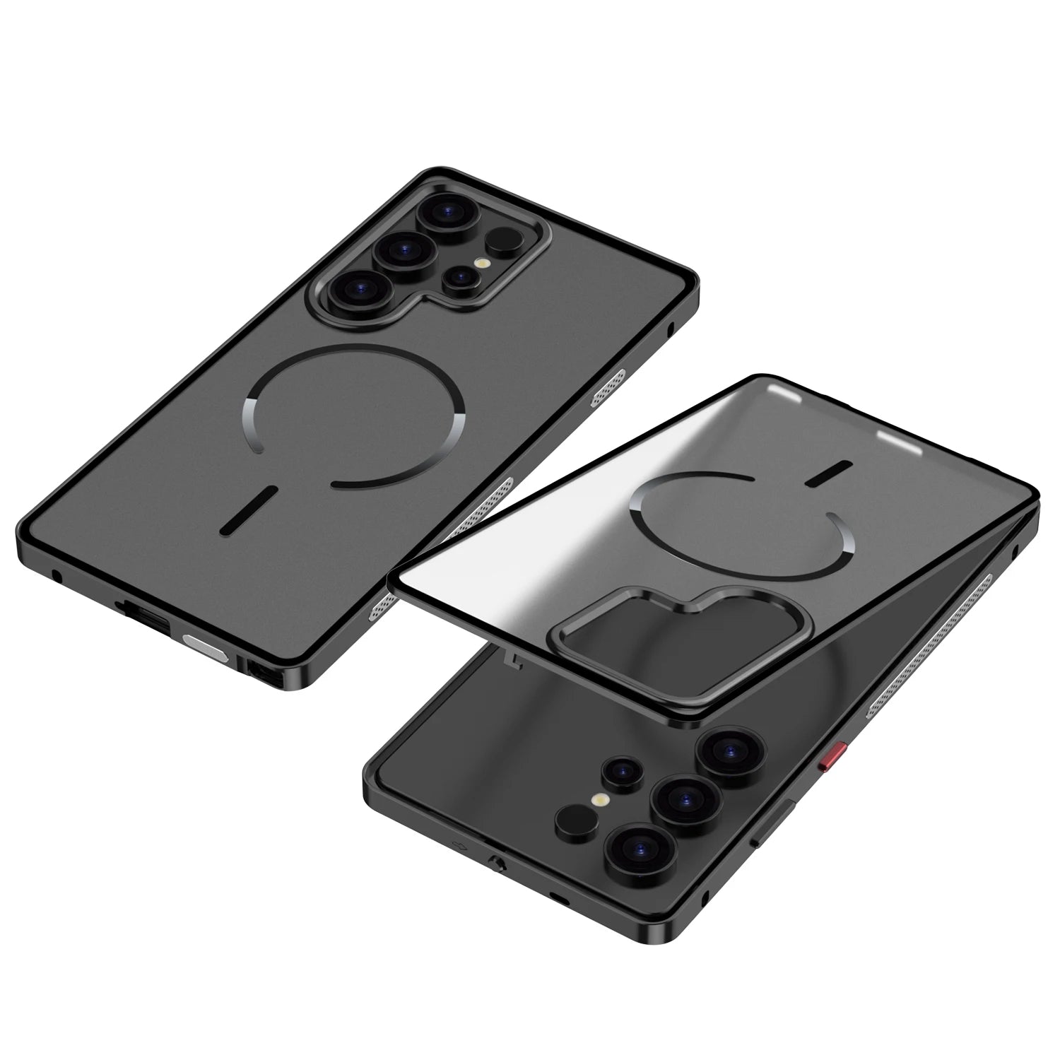 Metal Border Frosted PC Backplate Phone Case, For Samsung