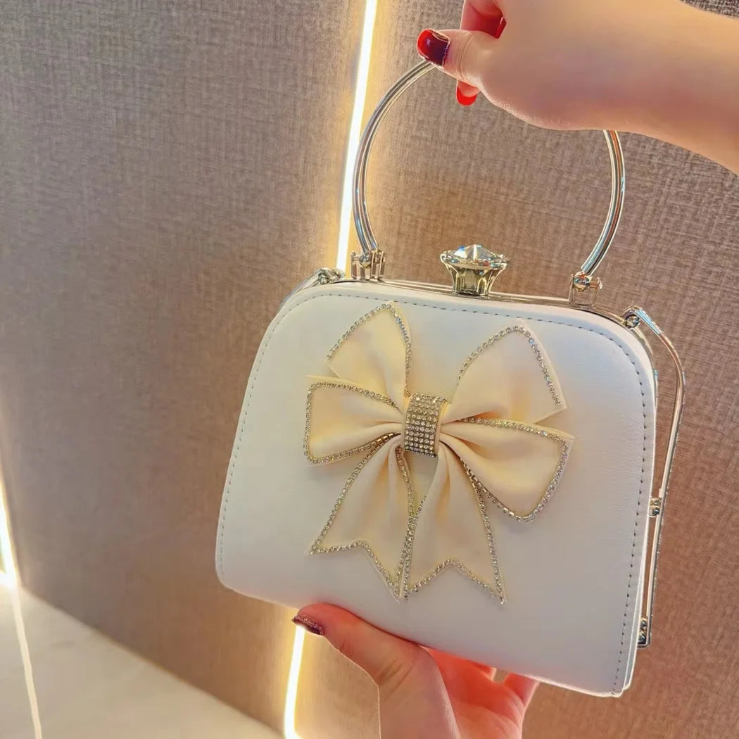 Elegant Satin Bow Evening Bag for Women