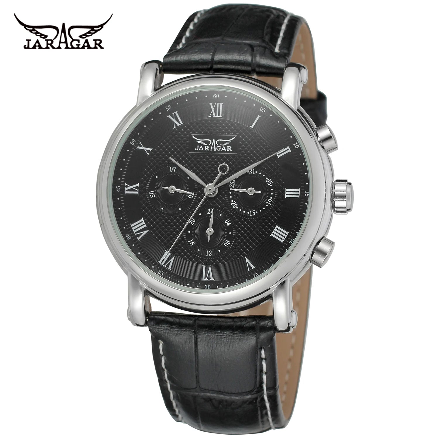 JARAGAR Men's Automatic Leather Watch