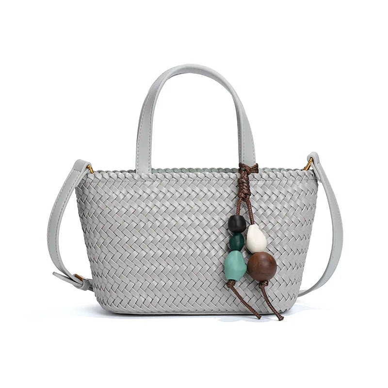 New Summer Macaron Market Woven Tote Bag Trendy Versatile