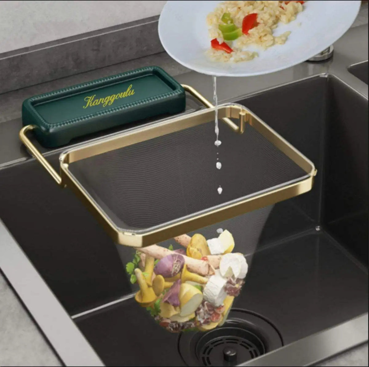 Plastic Kitchen Sink Corner Waste Holder Mesh Bag Leftover Food