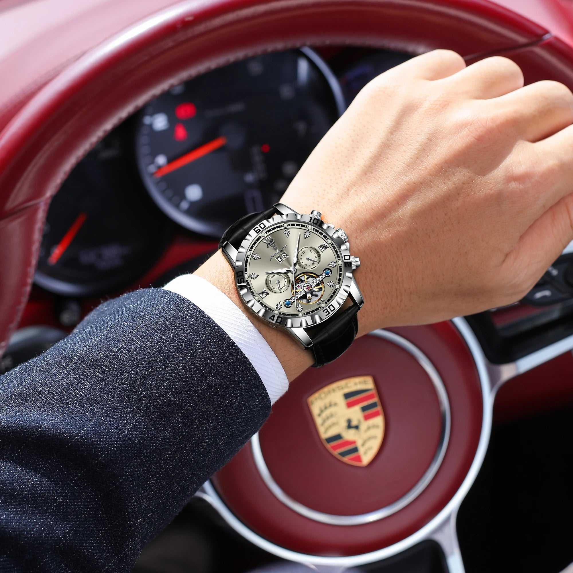 Poedagar Luxury Automatic Tourbillon Watch