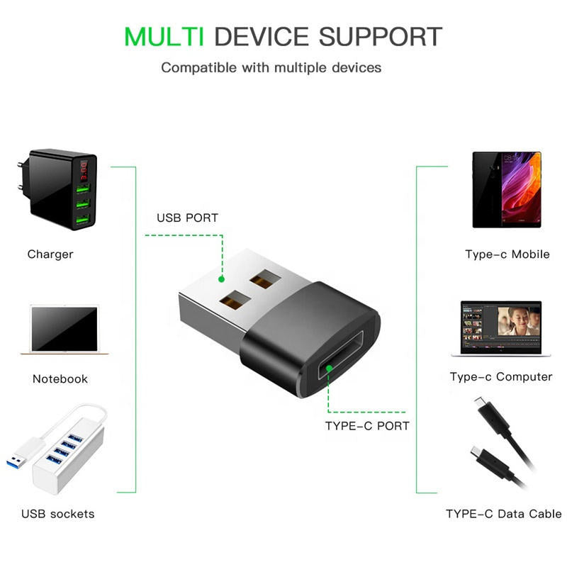 "OTG USB Type-C Adapter | USB-C Female to USB 3.2 Male | Gen2 Fast Charging 12V 3A PD for Laptop & Mobile