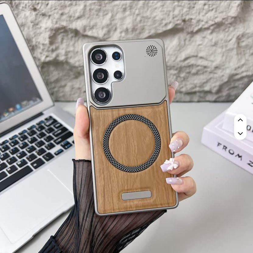 Hot Selling Wood Pattern Magnetic Shockproof Hard Case for Samsung Galaxy