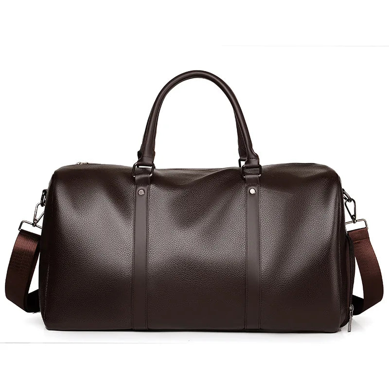 Large Capacity PU Leather Duffle Tote Bag