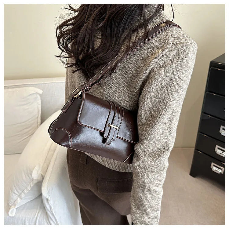 Women's Fashion Autumn Waterproof PU Leather Shoulder Bag