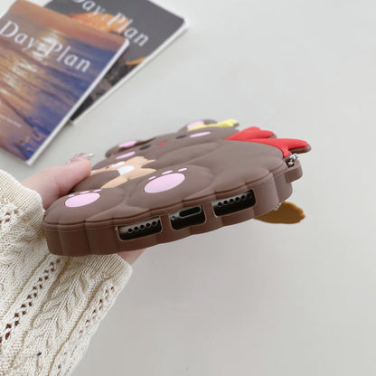 3D Cute Silicone Mobile Phone Back Cover Cartoon Design Case for Girls for iPhone