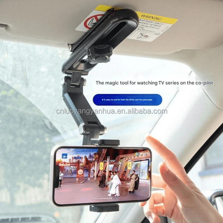 Foldable 360° Rotating Car Phone Holder – Rearview Mirror Mount