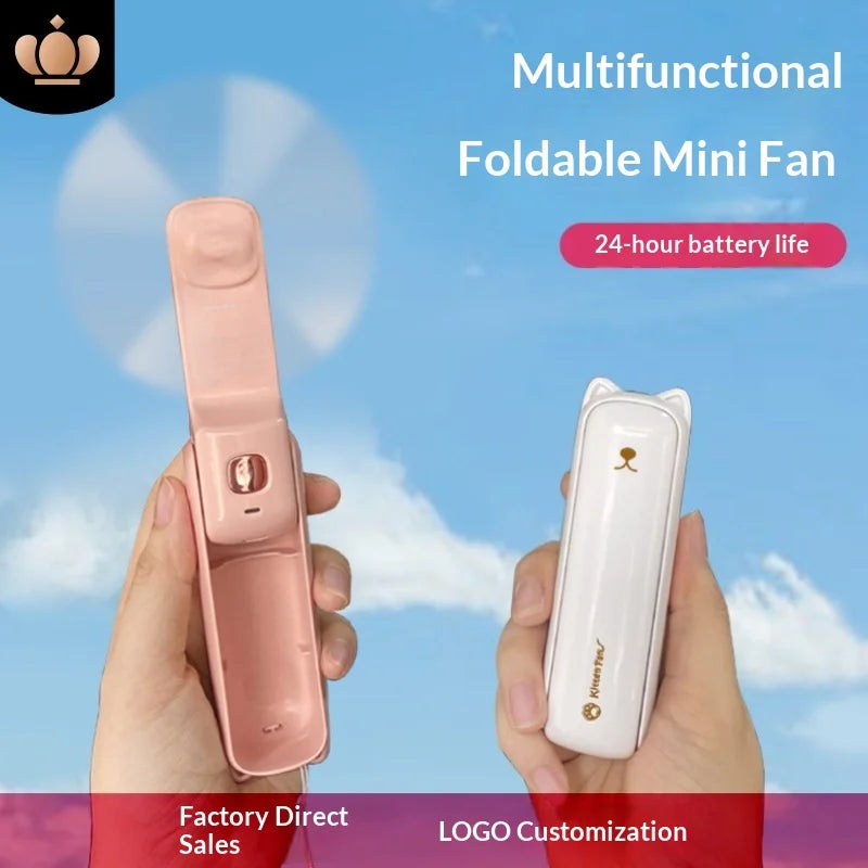 New USB Plastic Mini Handheld Fan with 3-in-1 Folding Design