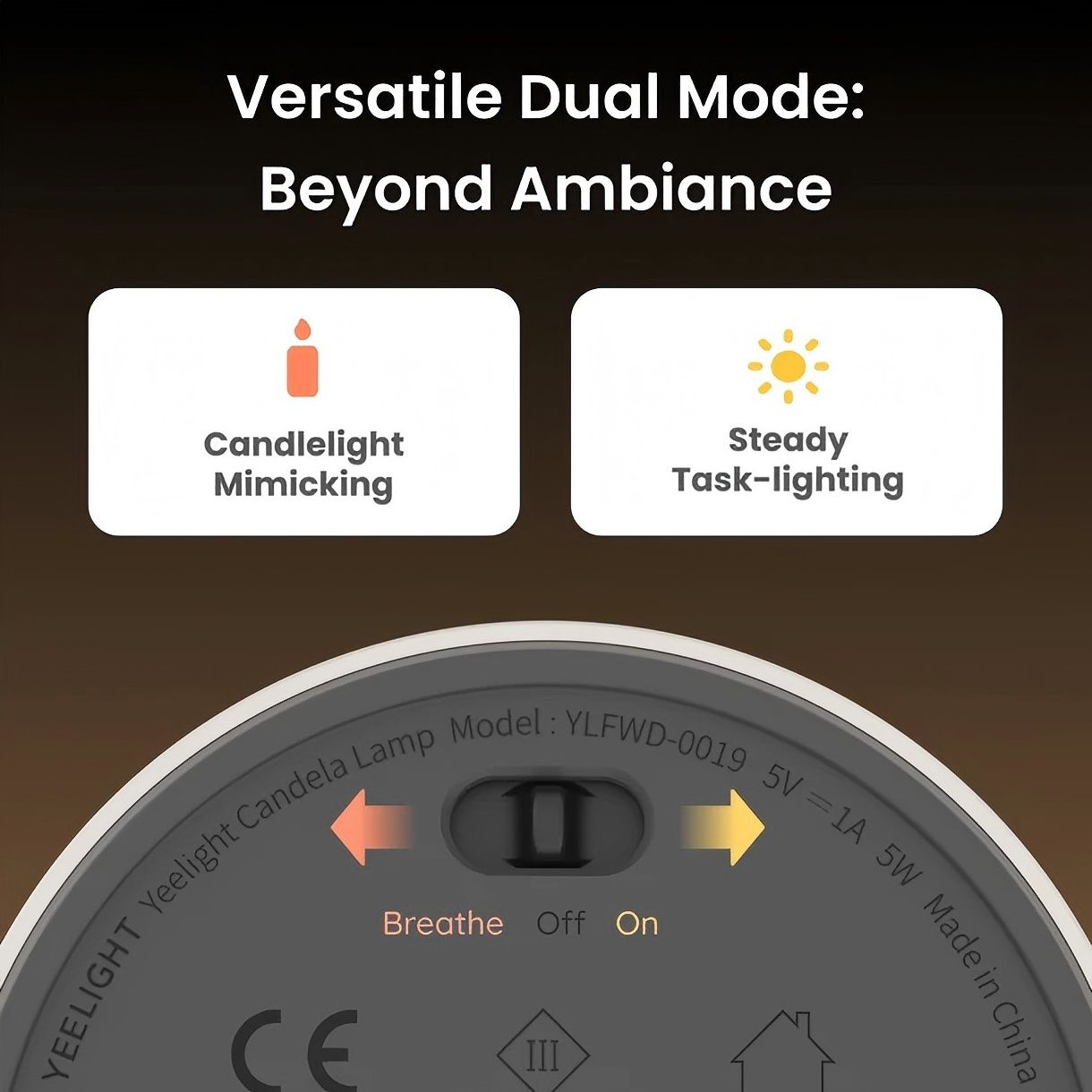 Yeelight LED 16-Color Night Light Touch & App Control Minimalist Bedroom Atmosphere Lamp – White