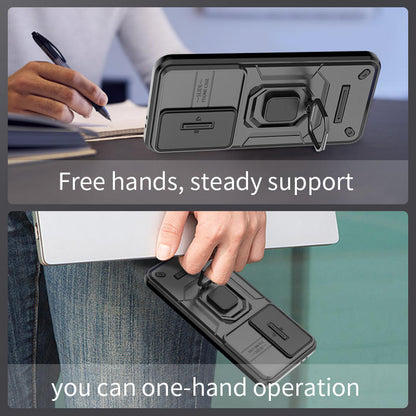 Shockproof Slide Camera Lens Ring Stand Case – Protective Cover Coque Funda for Samsung