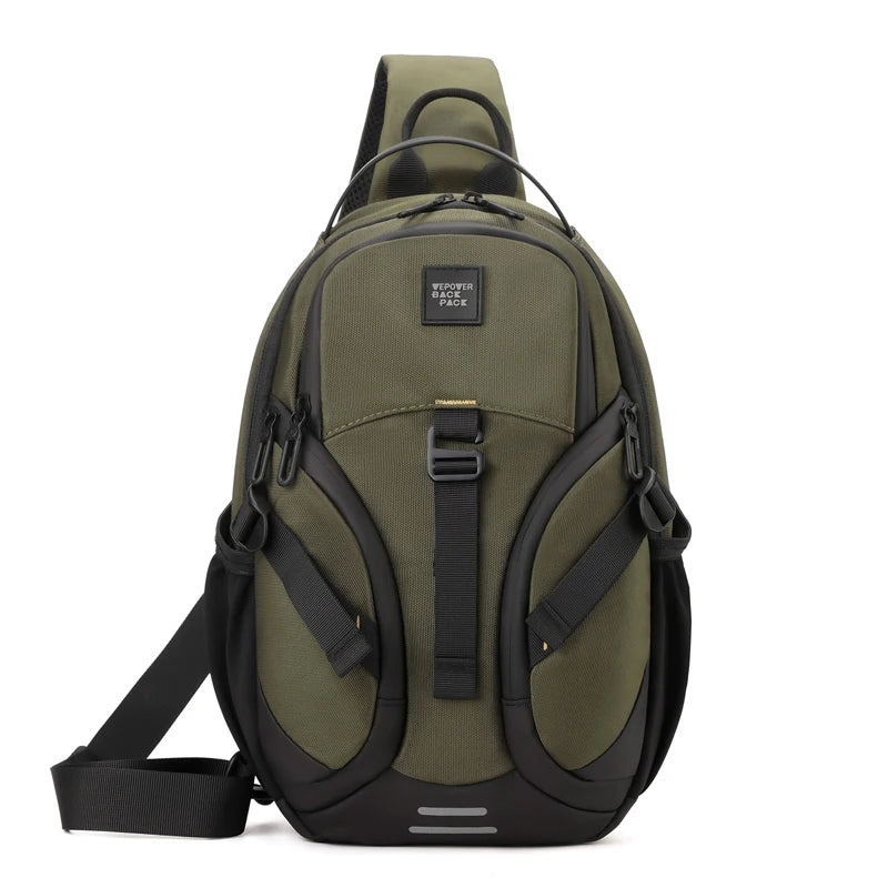 Men's Fashion Nylon Crossbody Chest Sling Bag for Travel Jogging