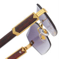 Metal Diamond Cut Rimless Sunglasses for Men & Women