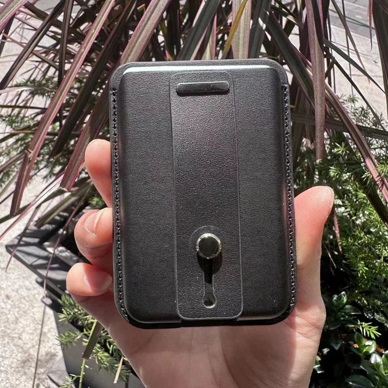Ready to Ship Leather Magnet Smart Phone ID Card Holder Wallet