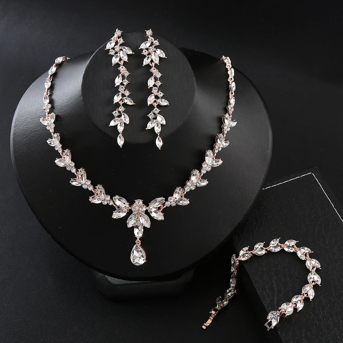 Luxury Vintage Zircon Jewelry Set for Weddings