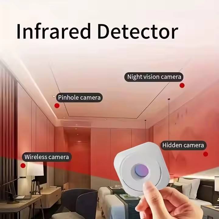 Mini Infrared Hidden Camera Detector – Portable Anti-Spy Finder & Lens Scanner for Hotel Room & Travel Security