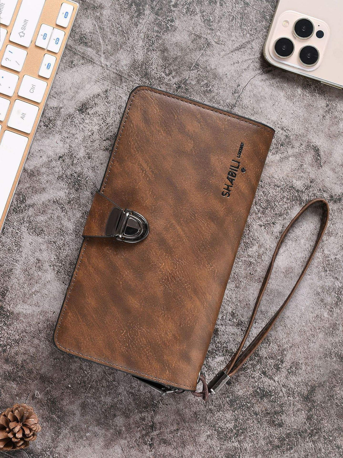 Fashionable PU Leather Men’s Handbag with Large Capacity – Trendy Cross-Border Wallet for Daily Use