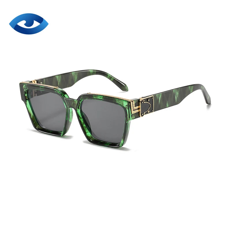 Luxury Men's Red Square Frame Sunglasses