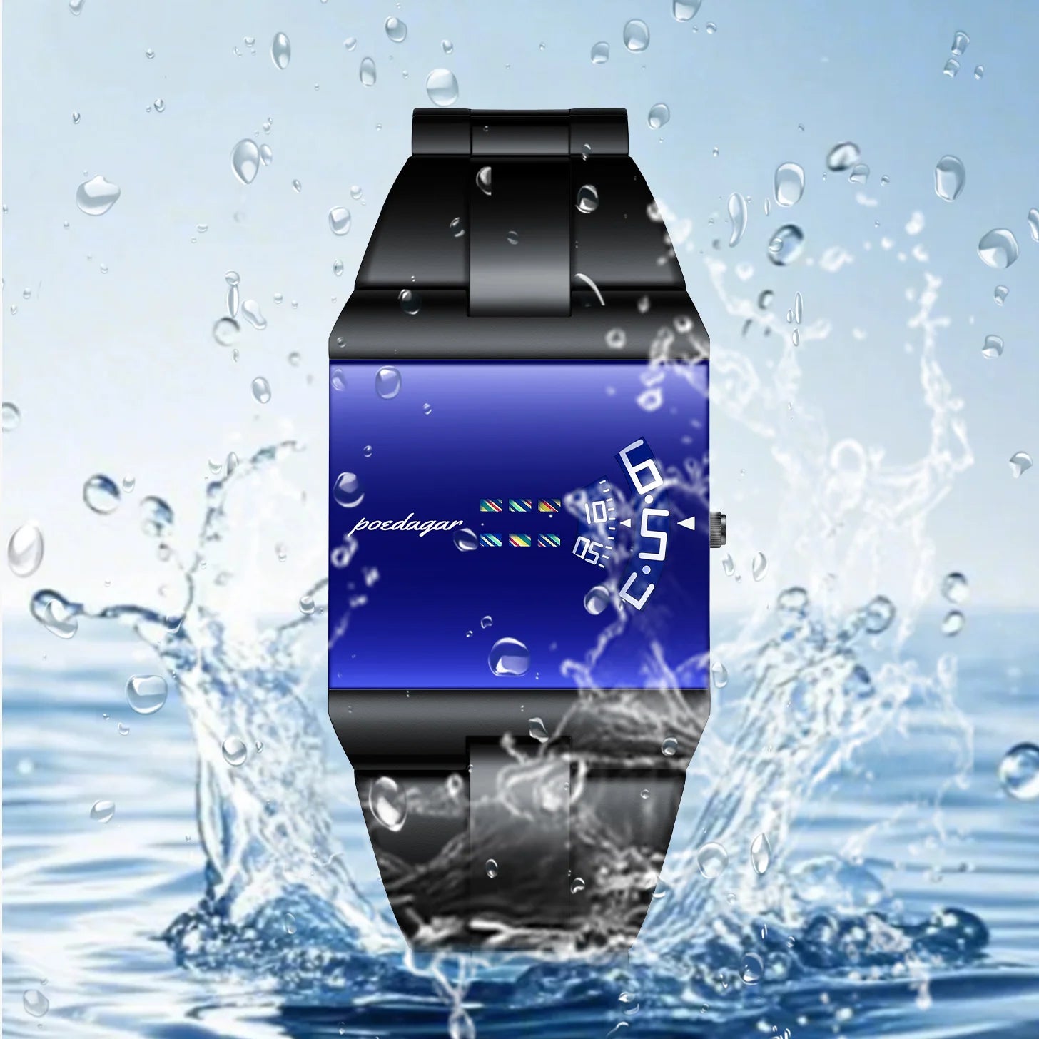 Poedagar Square Waterproof Quartz Watch