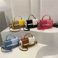 Contrast Color Small Tote Bag Ladies Handbag Vintage Square Bag
