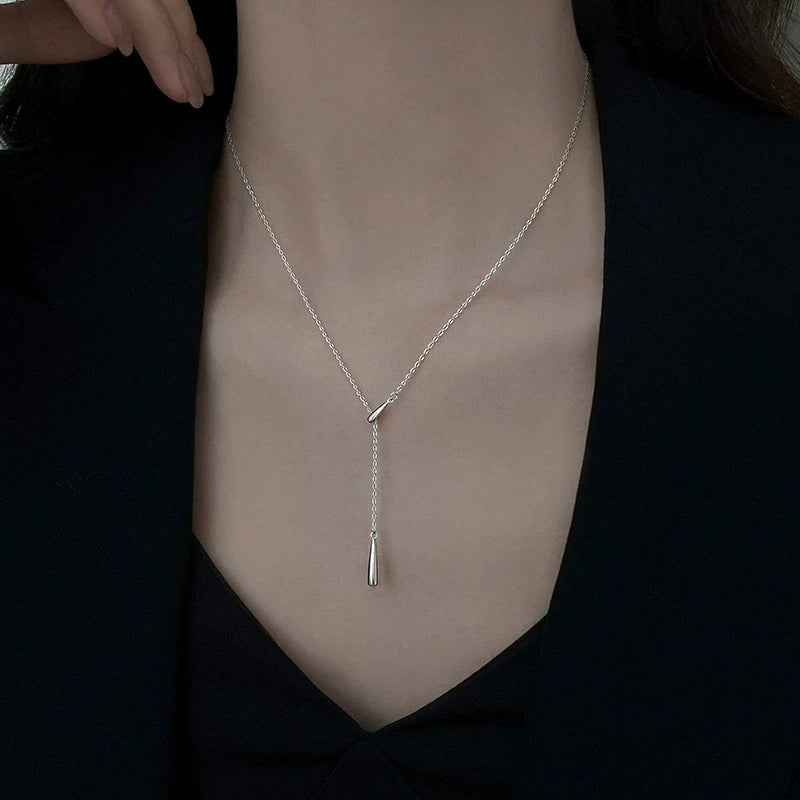 Silver Water Drop Luxury Necklace