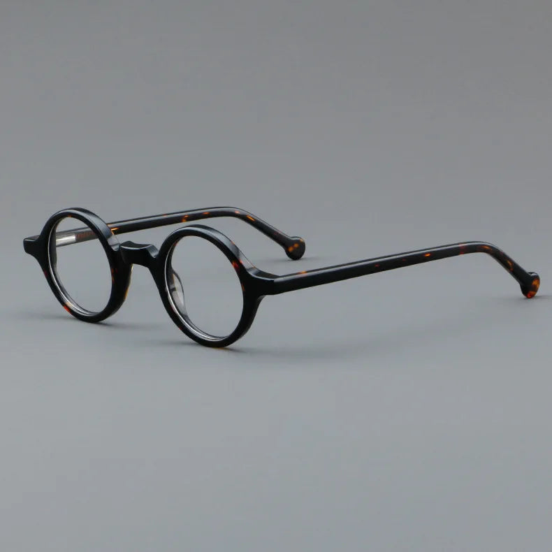 Vintage Wooden Round Acetate Eyeglasses