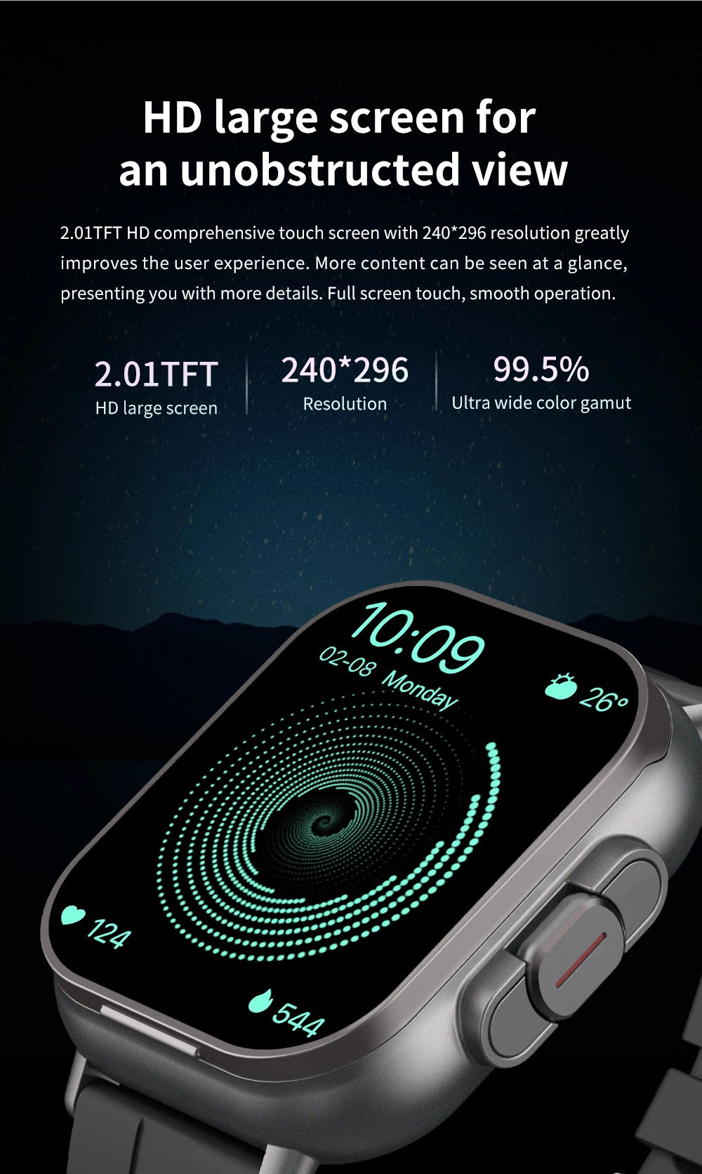 Smart Watch D8E with Earbuds & Heart Rate Monitor