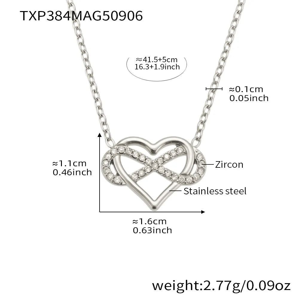 Elegant Gold-Plated Heart Necklace & Bracelet Set