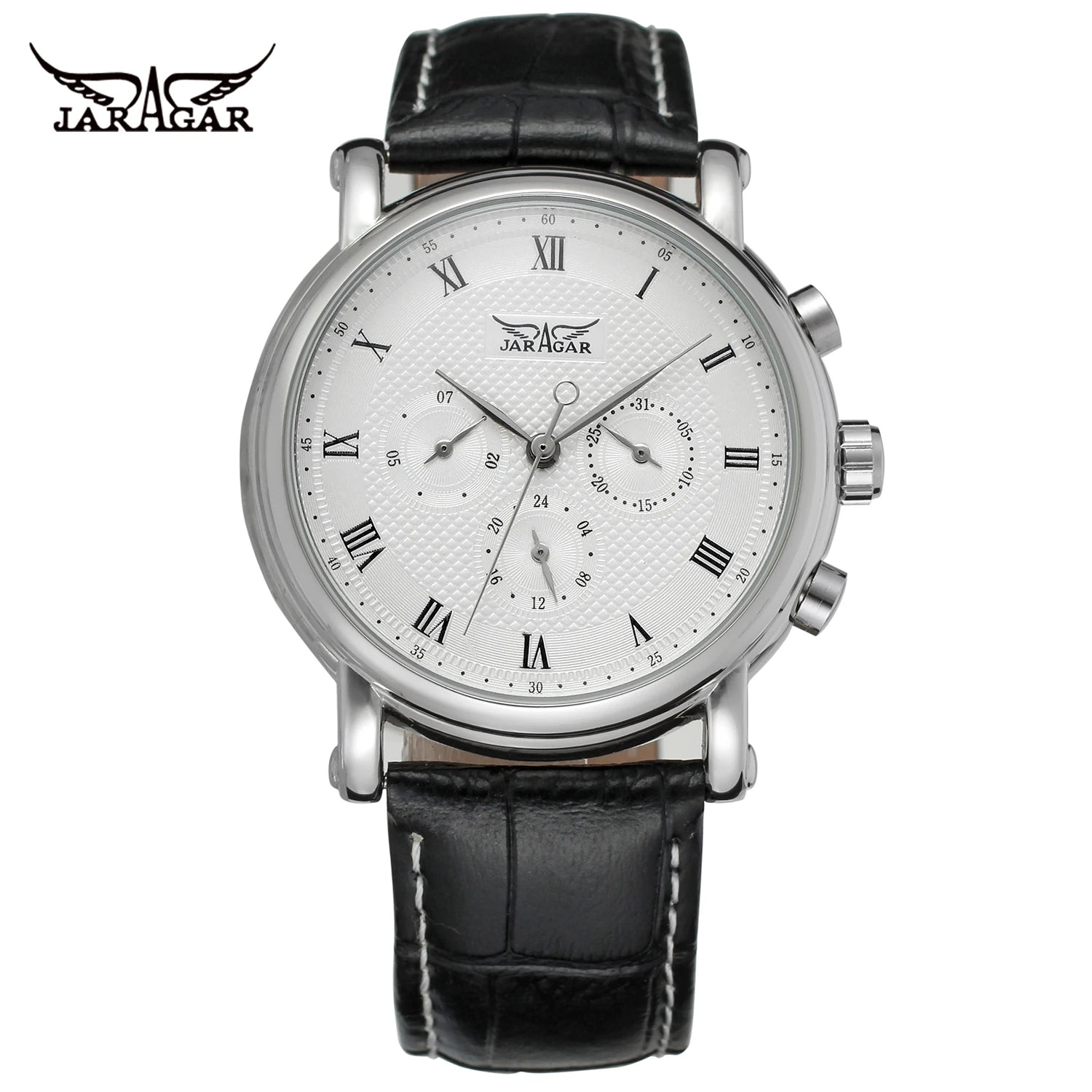 JARAGAR Men's Automatic Leather Watch