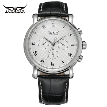 JARAGAR Men's Automatic Leather Watch