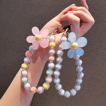 Candy Color Bead Flower Phone Chain