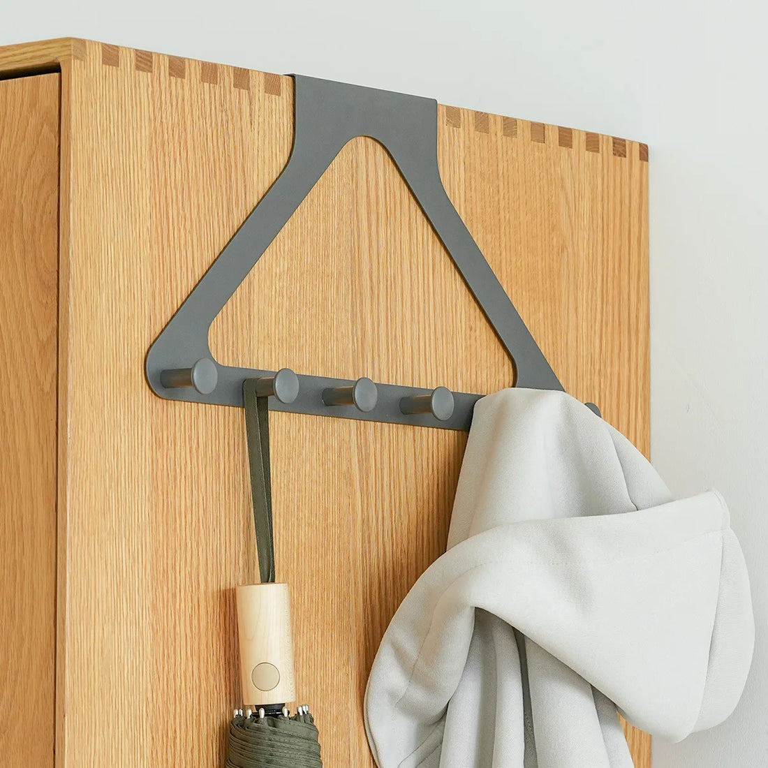 Foldable 6-Hook Non-Drilling Bathroom Rack