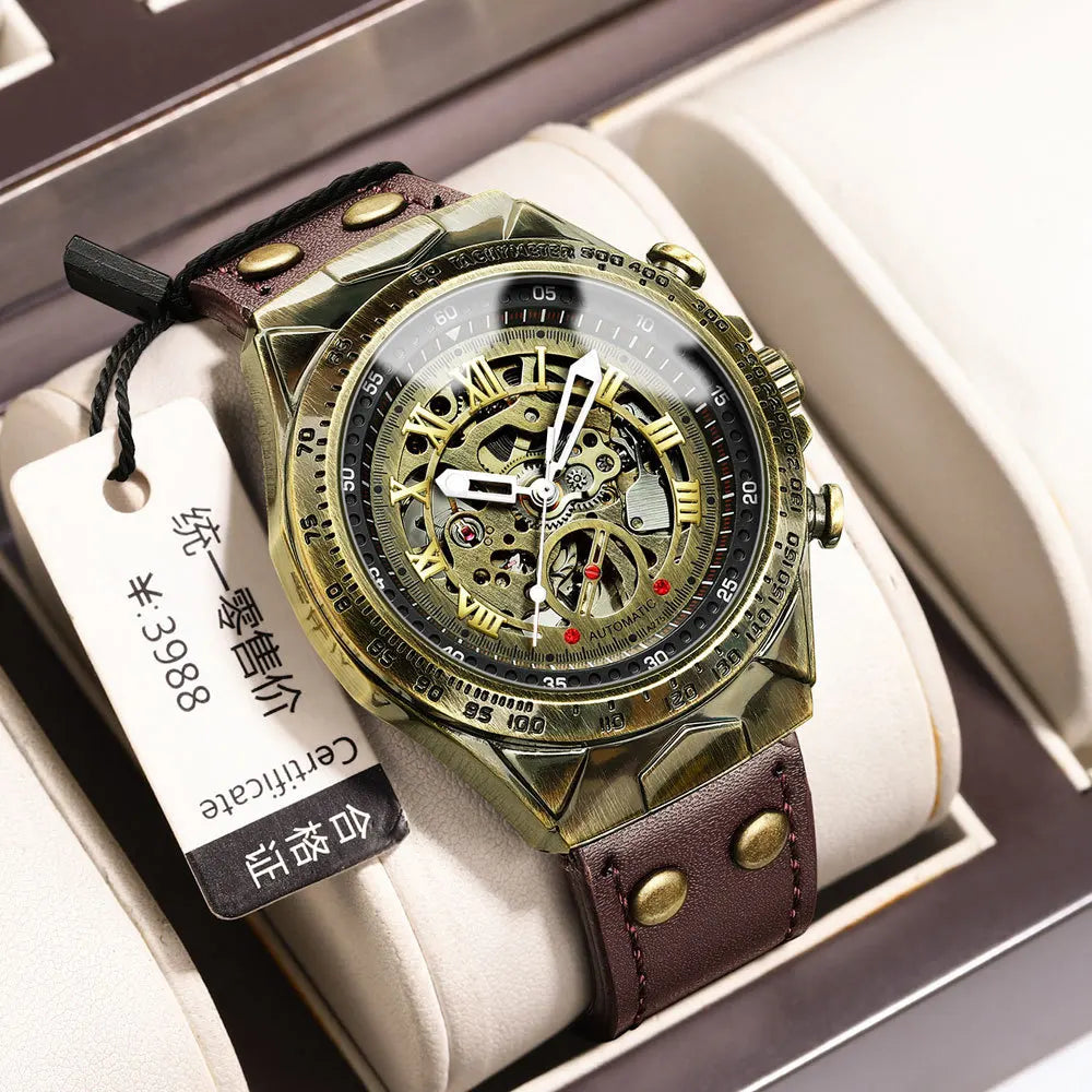Waterproof Retro Skeleton Automatic Men's Watch