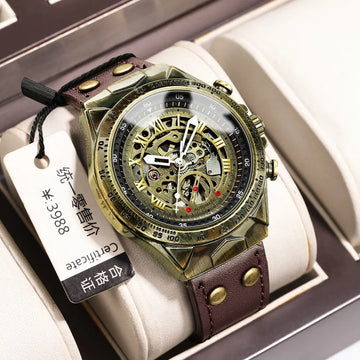 Waterproof Retro Skeleton Automatic Men's Watch