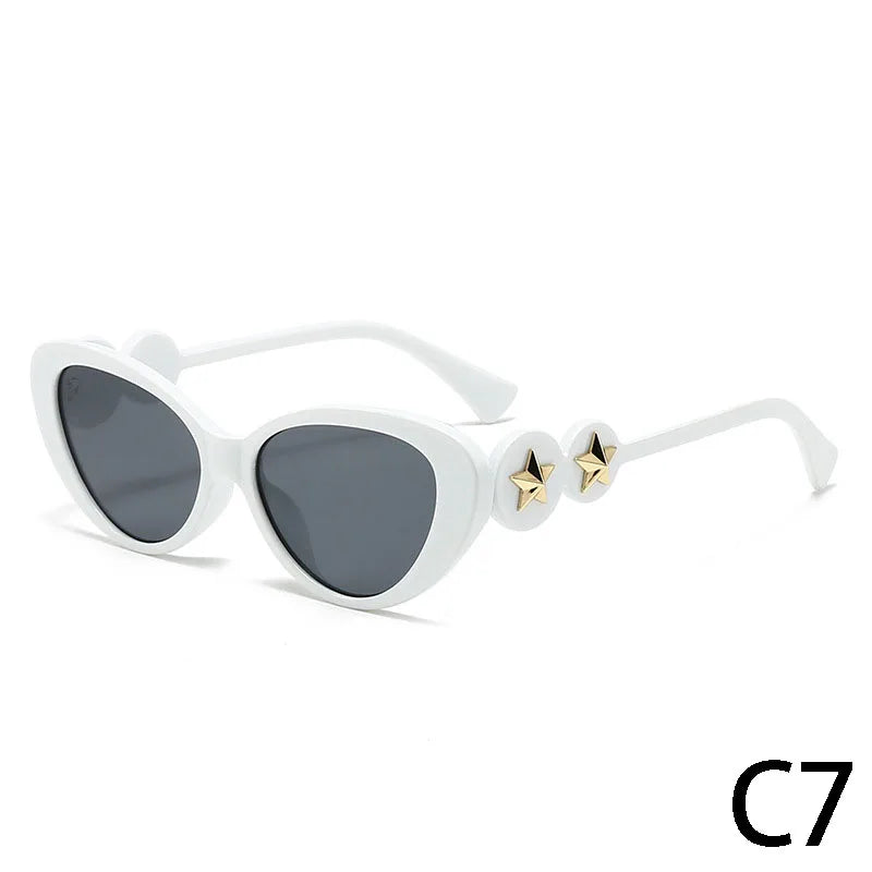 Unisex UV400 Cat Eye Sunglasses - Blue Frame