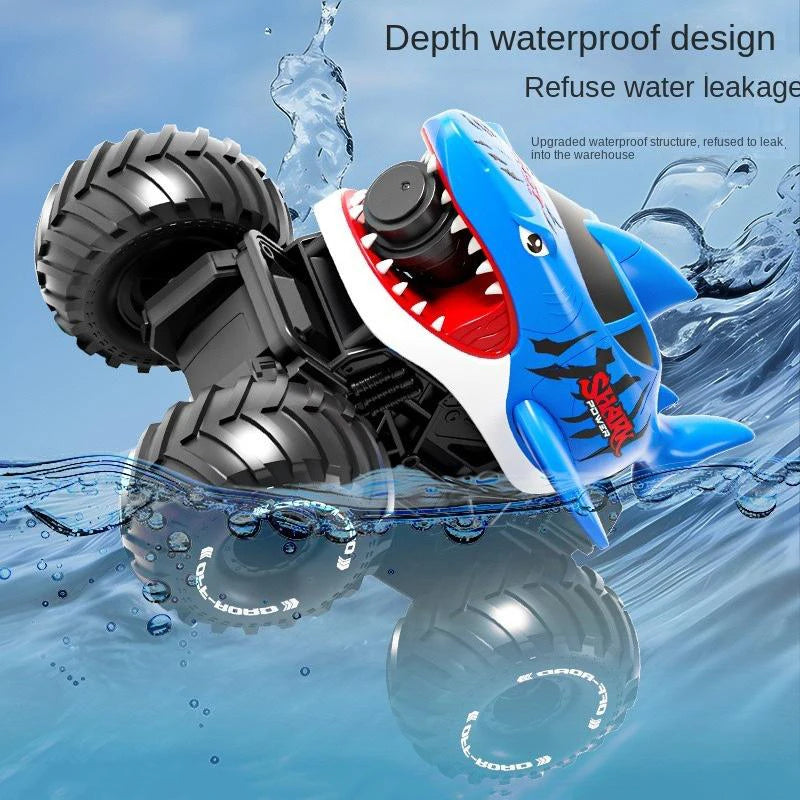 AiJH 2.4G Waterproof Remote Control Shark Car With Water Gun