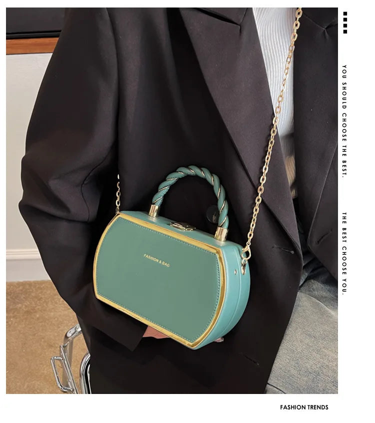 New Fashionable Women's One Shoulder PU Leather Handbag High