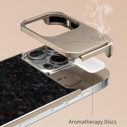 Luxury Satin Stitching Crocodile Pattern Aromatherapy Phone Case – Elegant Leather Protective Cover for iPhone