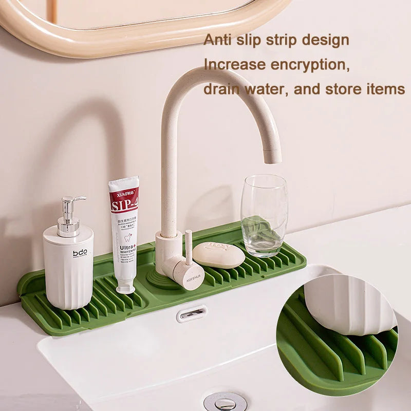 Kitchen Silicone Pad Splash - Proof Wave-patterned Pad Faucet
