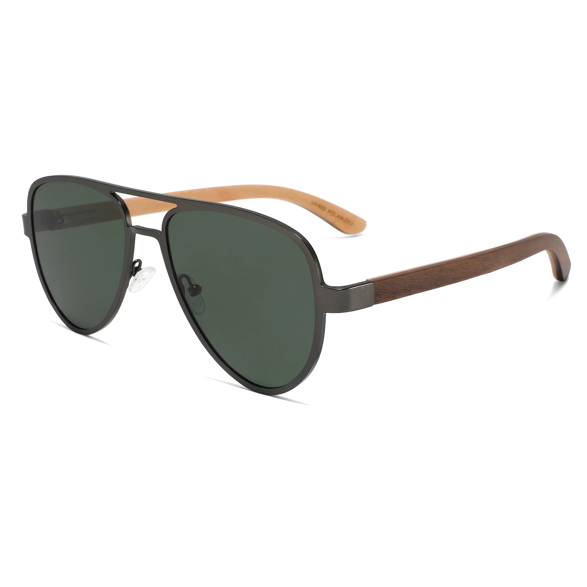 Wood Temple Polarized Retro Sunglasses