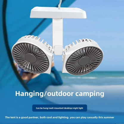 Portable Mini USB Rechargeable Fan – Dual-Head 360° Desktop & Handheld Fan for Car and Home