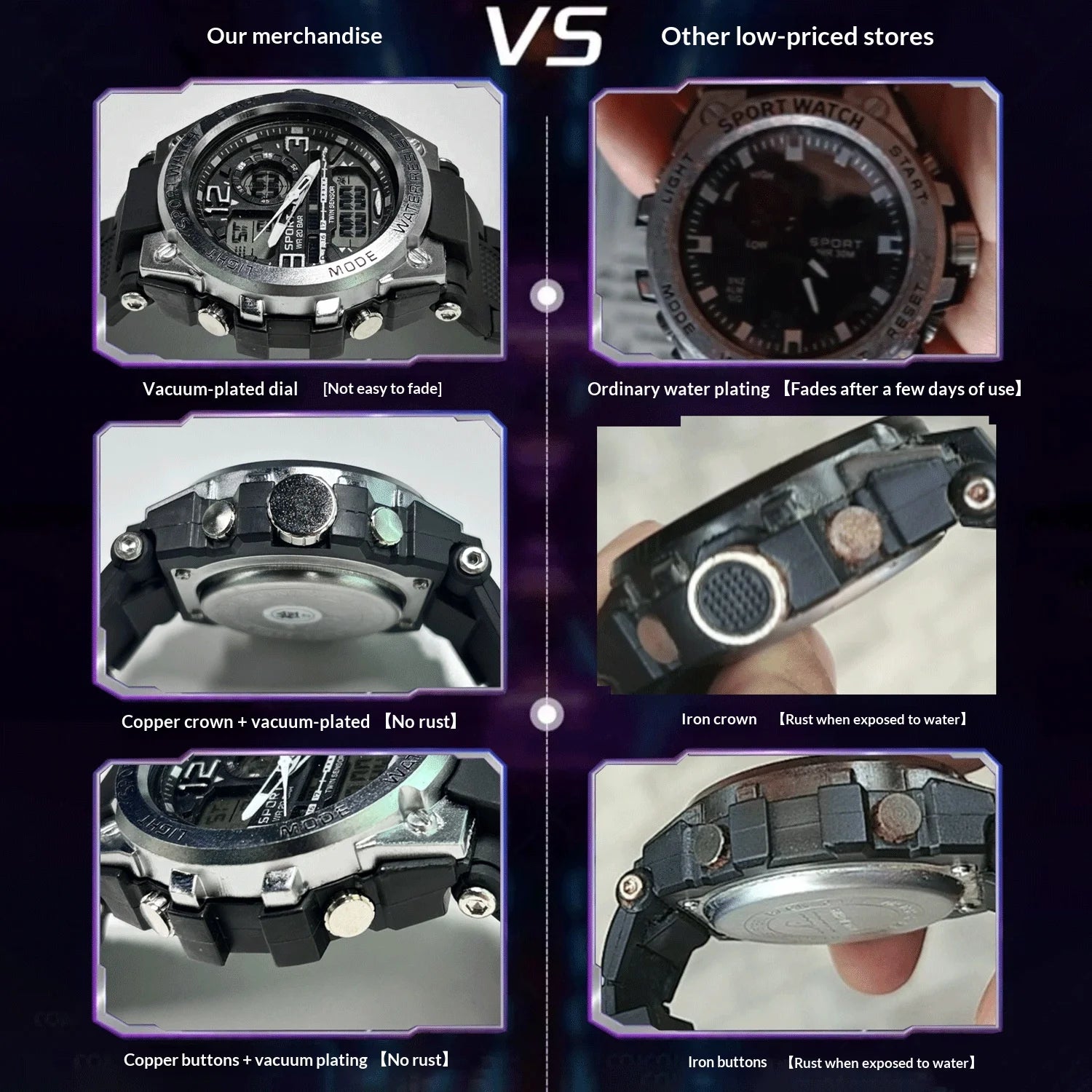 Men's Sport Watch with Colorful Dual Display