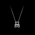 Silver Bear Moissanite Pendant Necklace