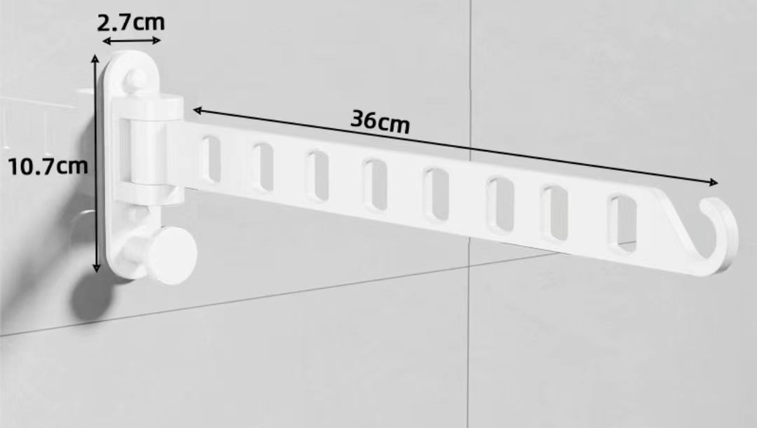 Wall-Mounted Laundry Drying Rack – Movable Storage Hanger with Hooks
