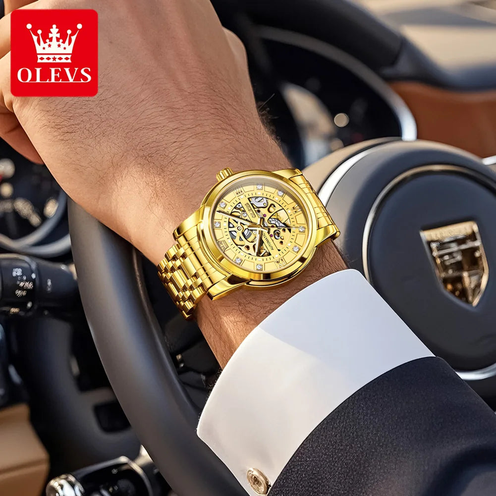 OLEVS Diamond Stainless Steel Men's Watch