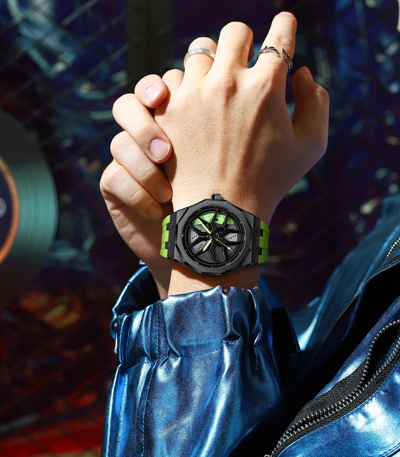 Original 3D Wheel Watch Waterproof Spinning Luxury Quartz Wrist Men Watch Rim Wristwatch Rotate 360 Man's Watches for RS Q8