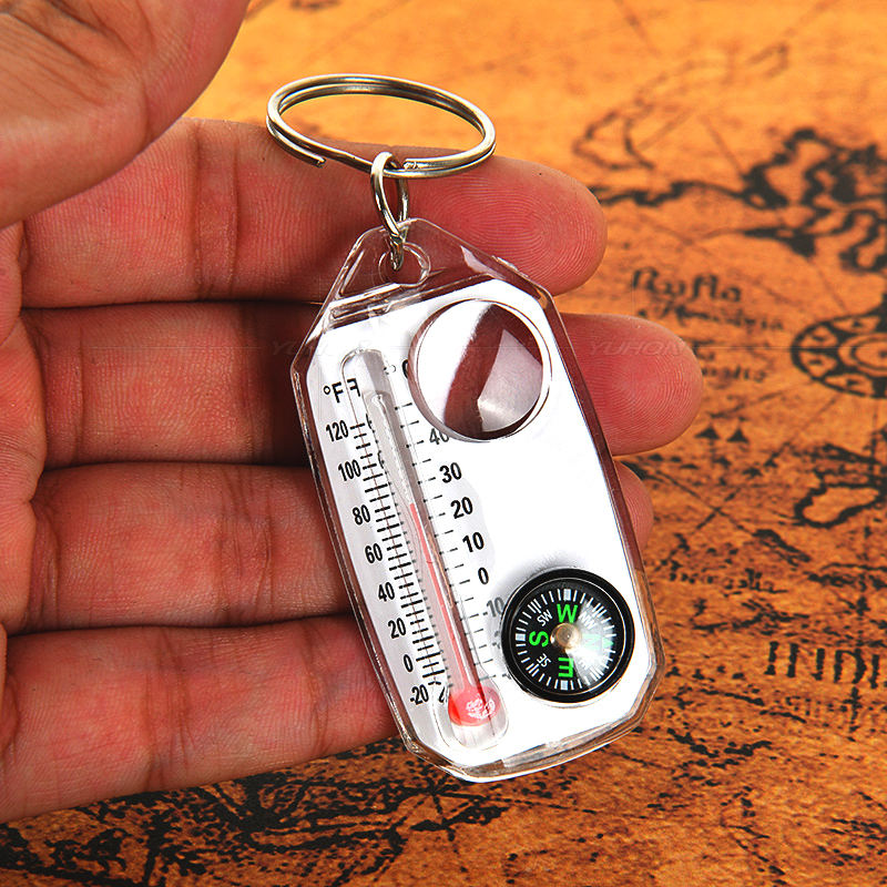 TrailKey 3-in-1 Compass Keychain – Waterproof Mini Pocket Outdoor Navigator